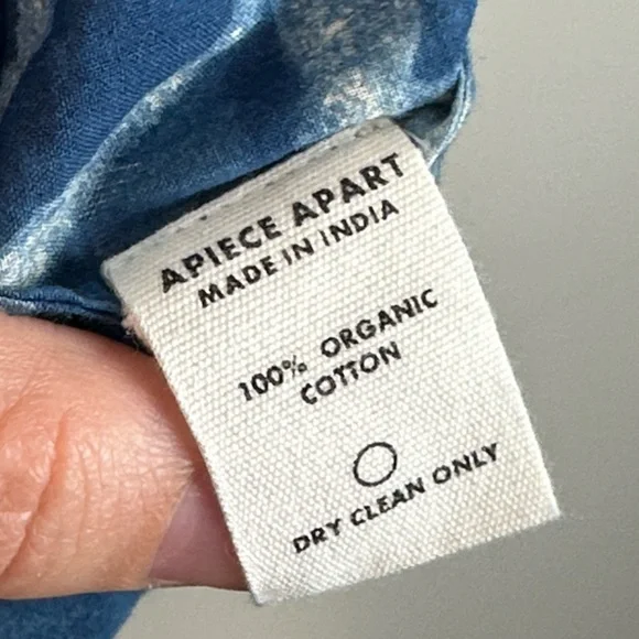 Apiece Apart Lumina Popover Batik Floral Indigo Hand Dyed Cotton Oversized SizeL - Picture 12 of 16